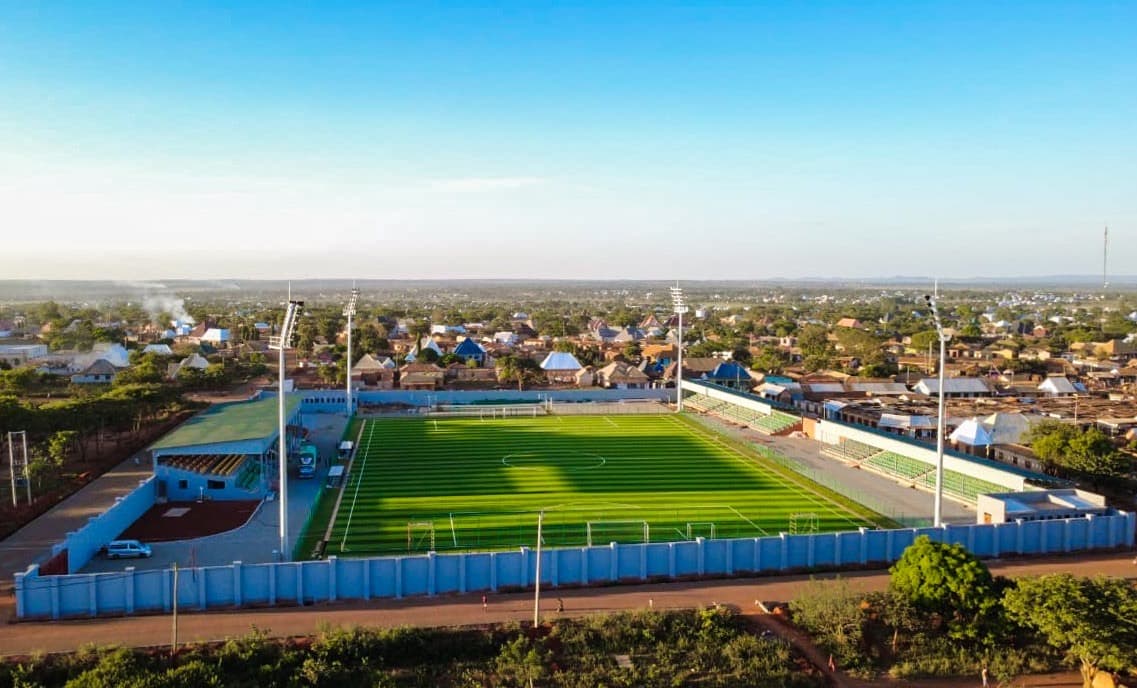 Biteko Stadium aerial daytime view