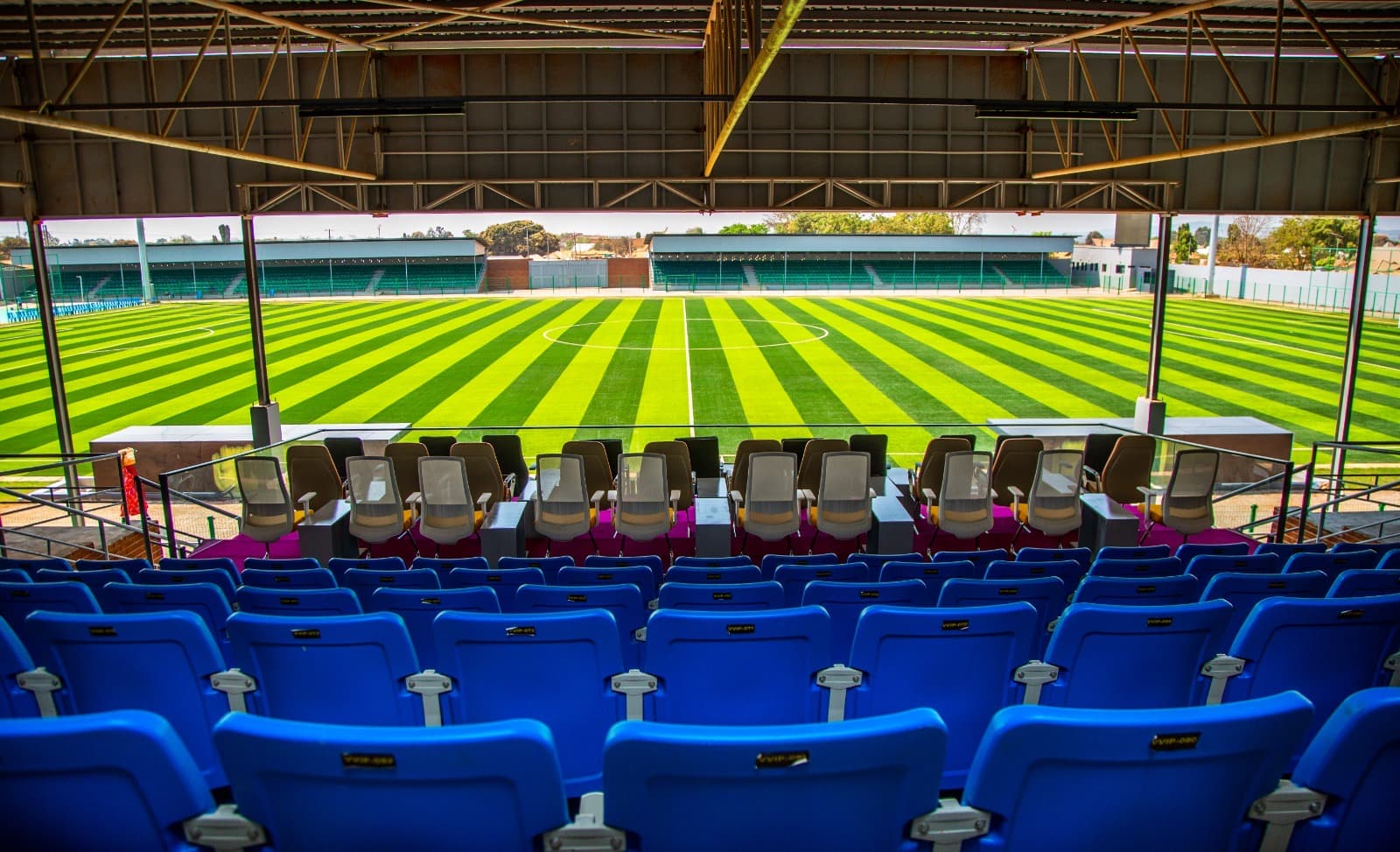 VIP box seating overlooking the pitch